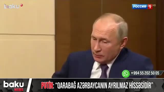 Putin: “Qarabağ Azərbaycanın ayrılmaz hissəsidir”