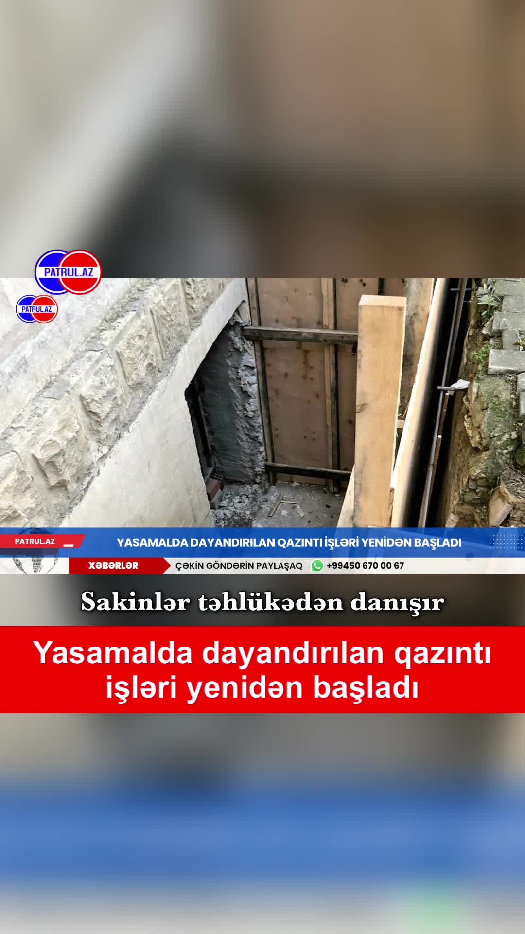 Yasamalda dayandırılan qazıntı işləri yenidən başladı