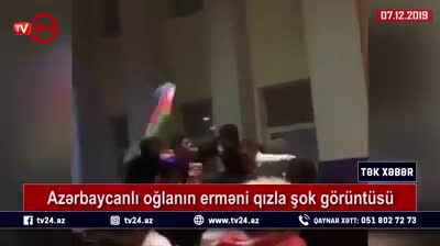 Azərbaycanlı oğlanın erməni qızla şok görüntüləri
