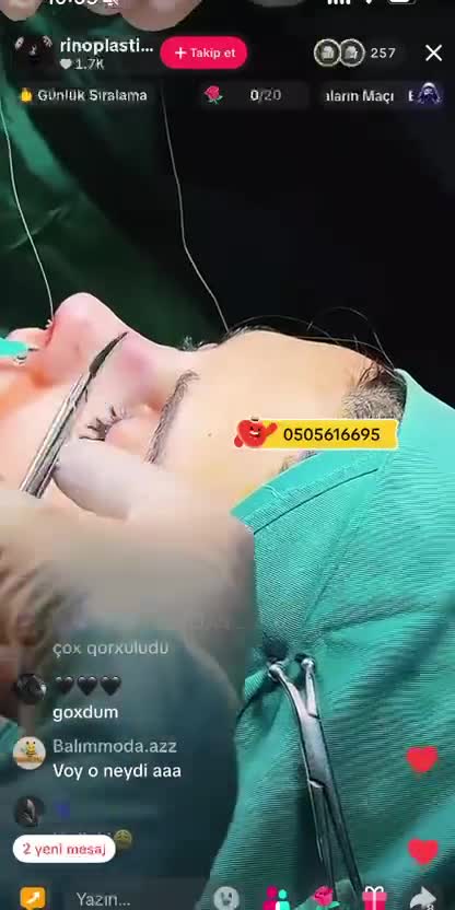 Canlı yayımda burun əməliyyatı 