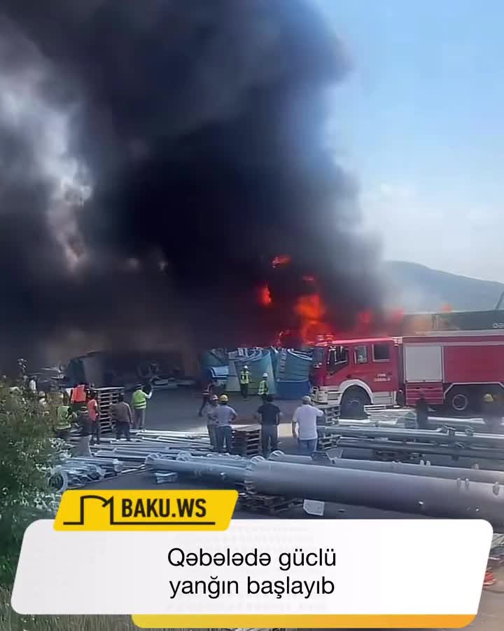Qəbələdə güclü yanğın başladı