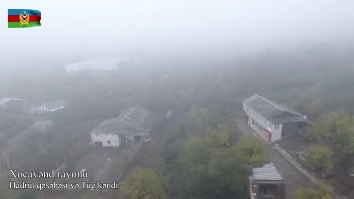 Hadrut qəsəbəsi və Tuğ kəndinin havadan videogörüntüsü