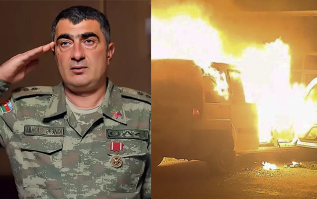 Bakıda hərbçi pulunu ödəyə bilmədiyi maşınını yandırdı 