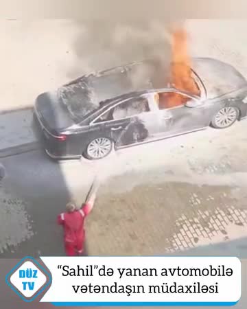 Bakının mərkəzində də maşın kül oldu