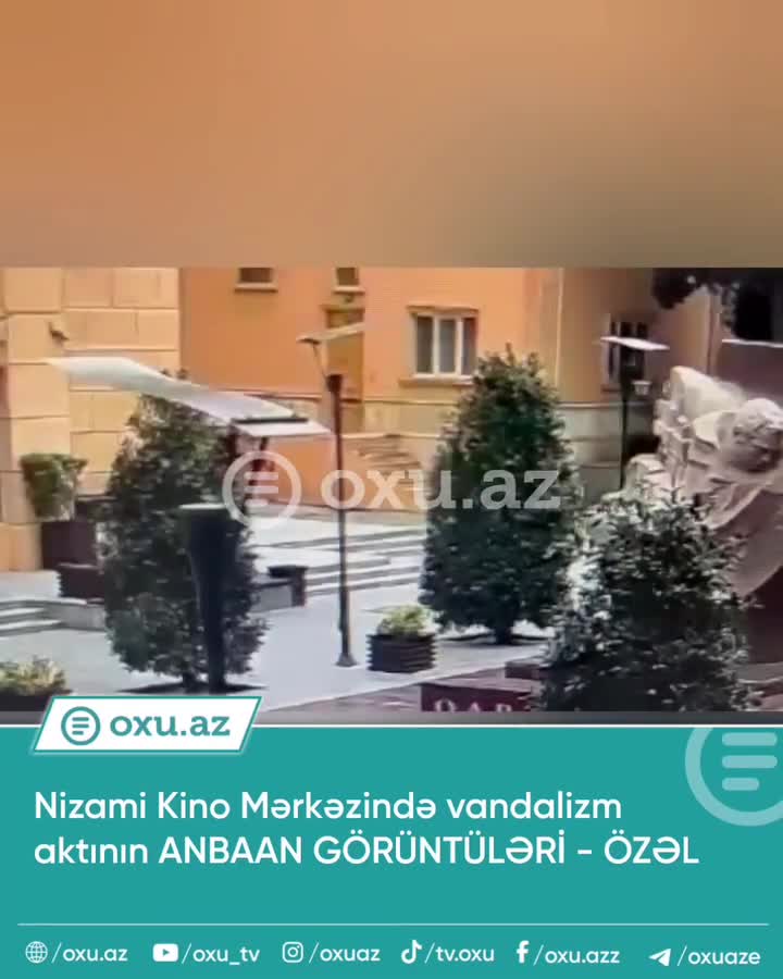 Nizami Kino Mərkəzinin divarlarına belə ziyan vurdular