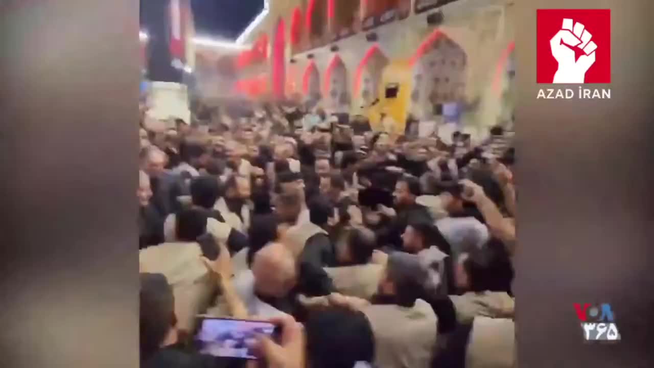 Pezeşkian və Əraqçi izdihamın içində