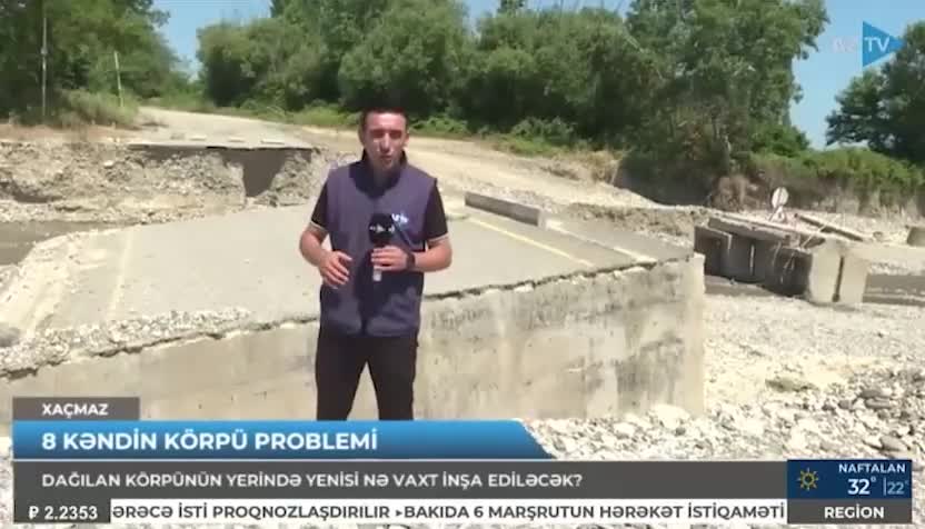 8 kəndi birləşdirən körpü 4 aydır bərpa edilmir