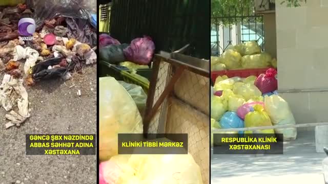 Bakıda xəstəxanaların həyətindən - Xoşagəlməz görüntülər