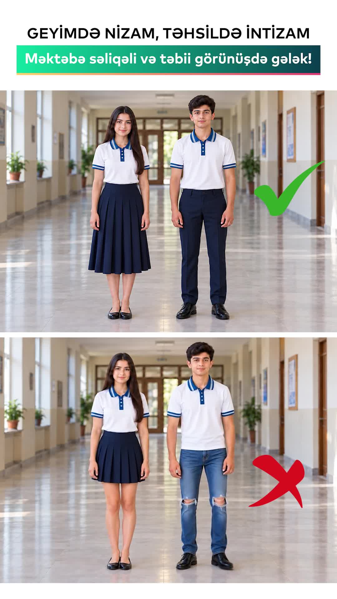 Məktəblilər belə geyinməlidir