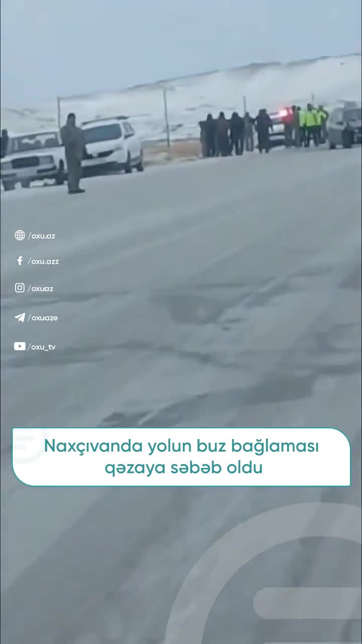 Naxçıvanda yolun buz bağlaması qəzaya səbəb oldu