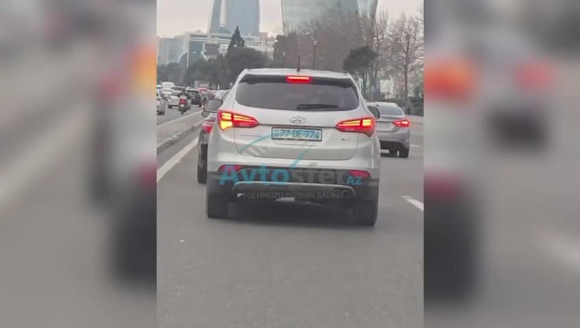 Dönmə işığını söndürməyən sürücü çaşqınlıq yaratdı