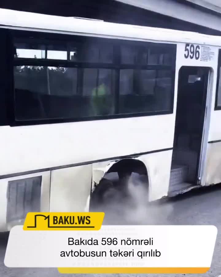 Bakıda 596 nömrəli avtobusun təkəri qırıldı