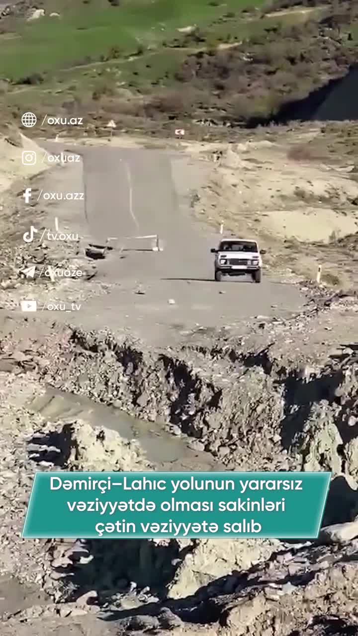 Dəmirçi-Lahıc yolu YARARSIZ VƏZİYYƏTDƏ