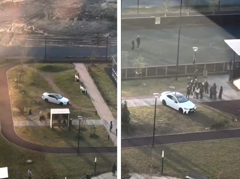 Parkda “Lexus”la şou göstərən məktəbli saxlanılıdı