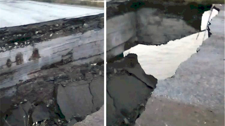 Sel körpünü dağıtdı: Əsas yol bağlandı 
