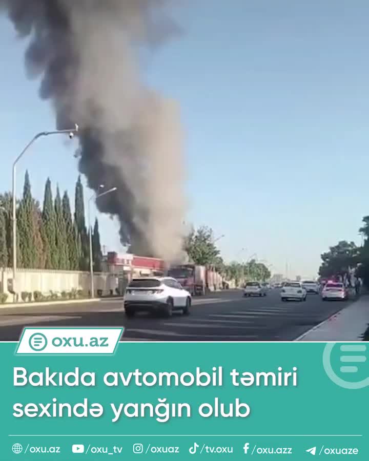 Bakıda avtomobil təmiri sexində YANĞIN