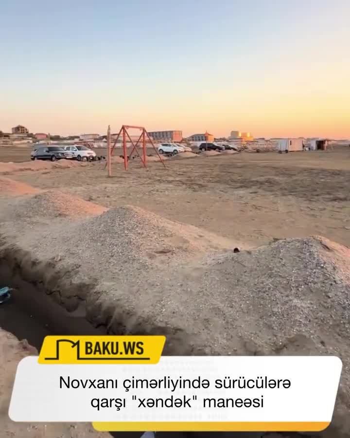 Novxanı çimərliyində sürücülərə qarşı "xəndək" maneəsi
