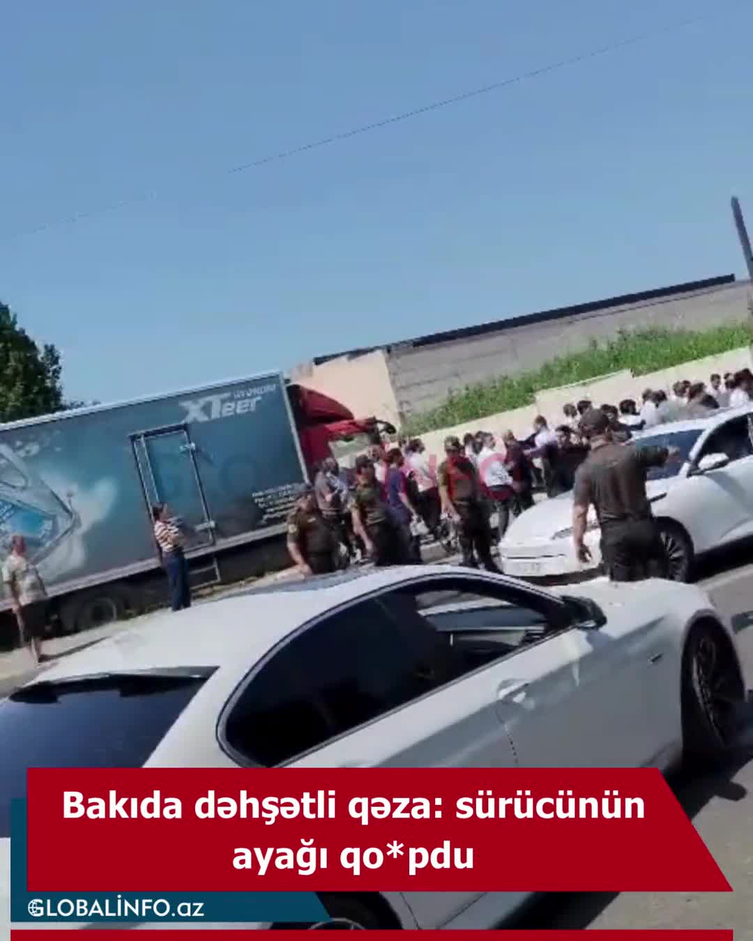 Bakıda dəhşətli qəza: sürücünün ayağı qopdu