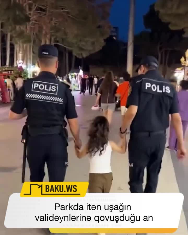 Parkda itən uşağın valideynlərinə qovuşduğu an