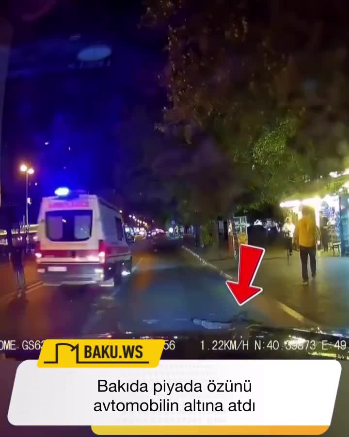Bakıda piyada özünü avtomobilin altına atdı