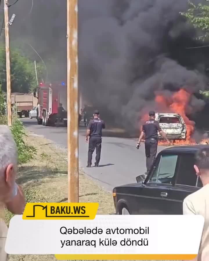 Qəbələdə avtomobil yanaraq külə döndü