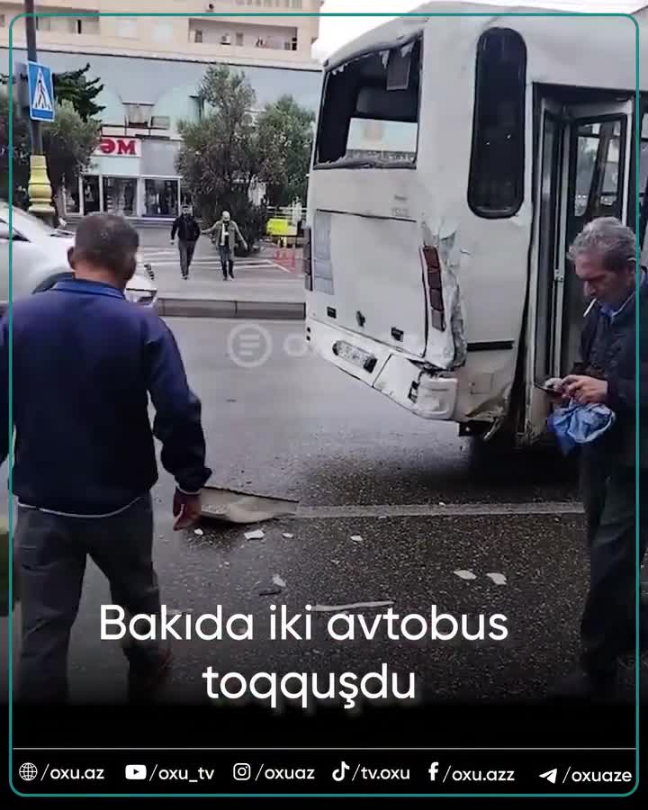 Bakıda iki sərnişin avtobusu toqquşdu 