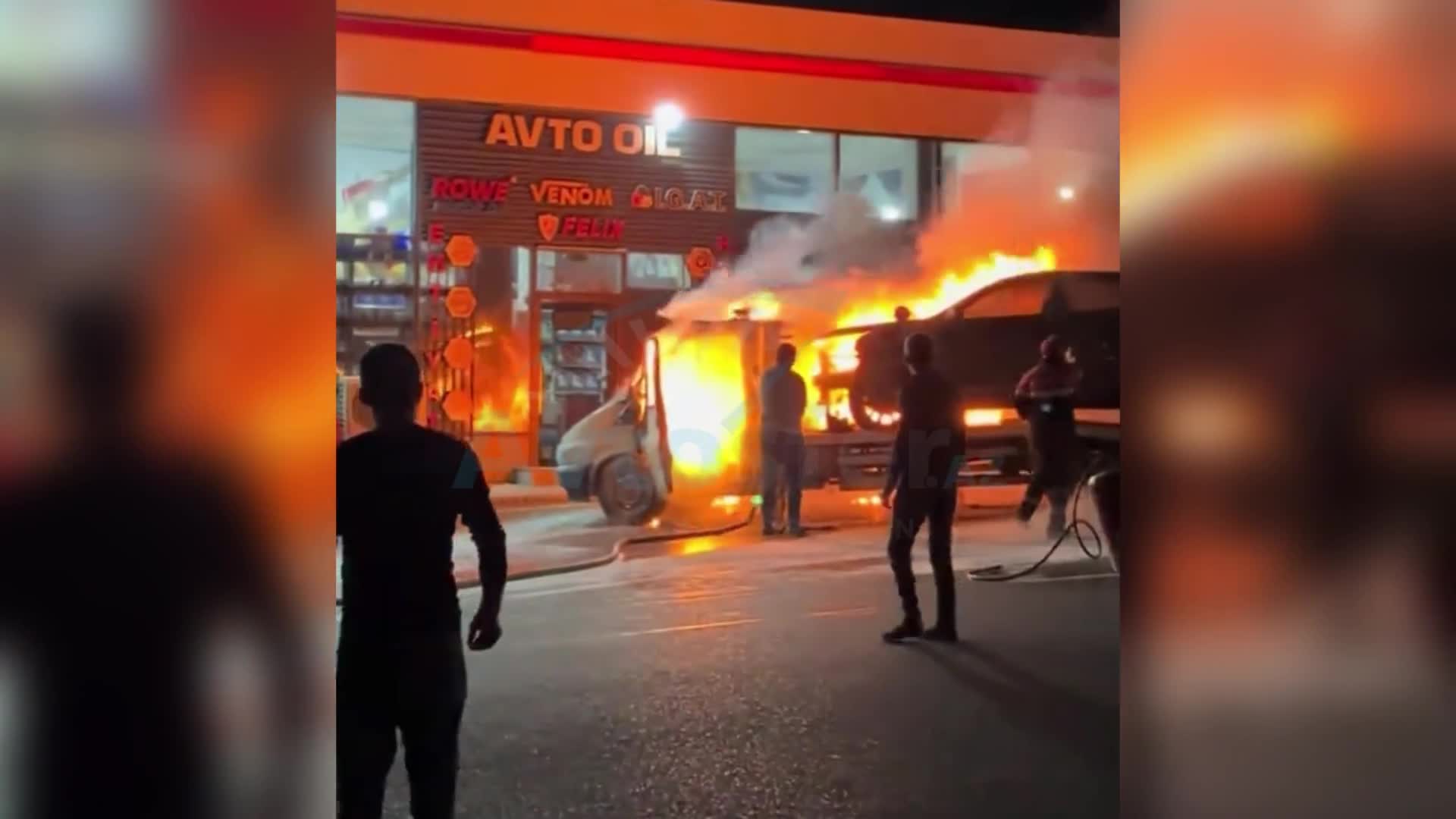 Qaradağda evakuator və daşıdığı avtomobil yanaraq kül oldu