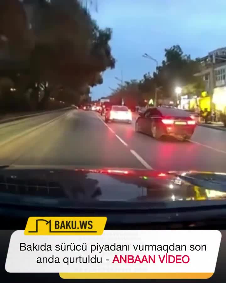 Bakıda sürücü piyadanı vurmaqdan son anda qurtuldu